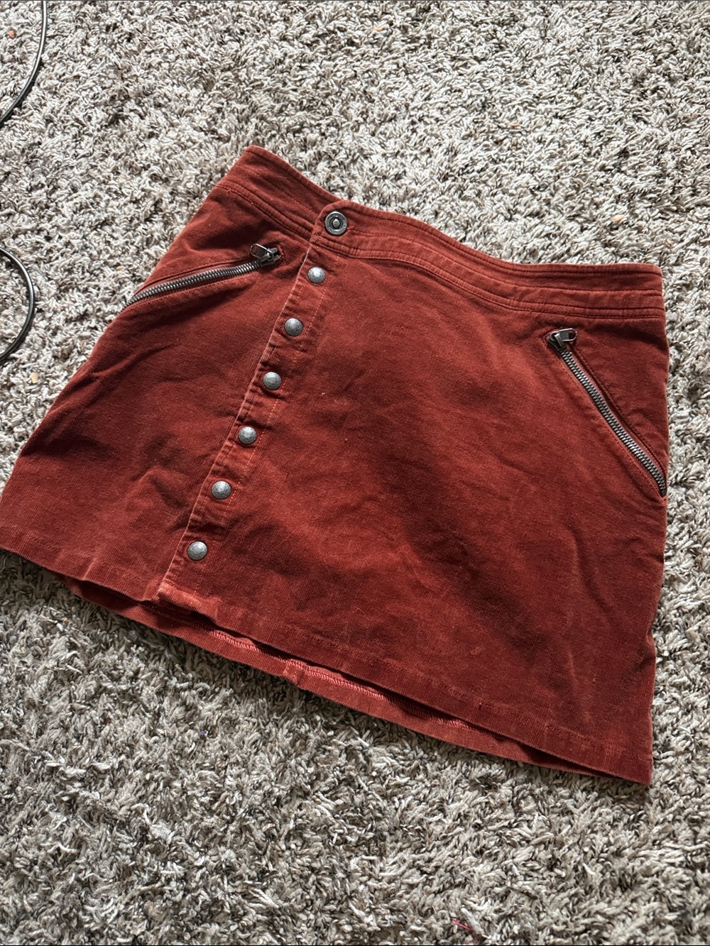 Kuhl Rust-Orange Button Front Mini Skirt